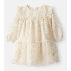 Carters Baby Girl Sparkle Polka Dot Tulle Long-Sleeve Dress - Ivory - 9 months
